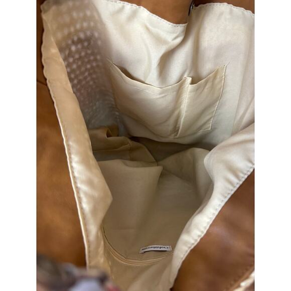 Woven Colorblock Shoulder Bag with Faux Leather Straps - Picture 7 of 7